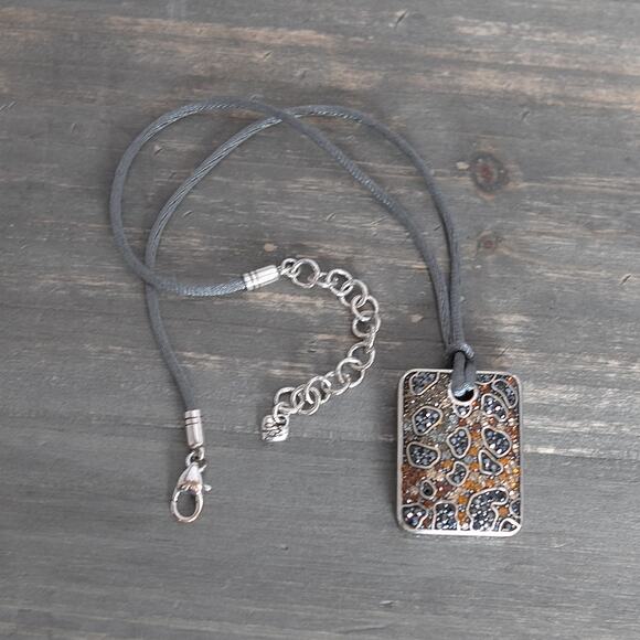 Brighton Leopard Totem Pendant Necklace Nylon Cord 16-18" Retired Design - Picture 7 of 7